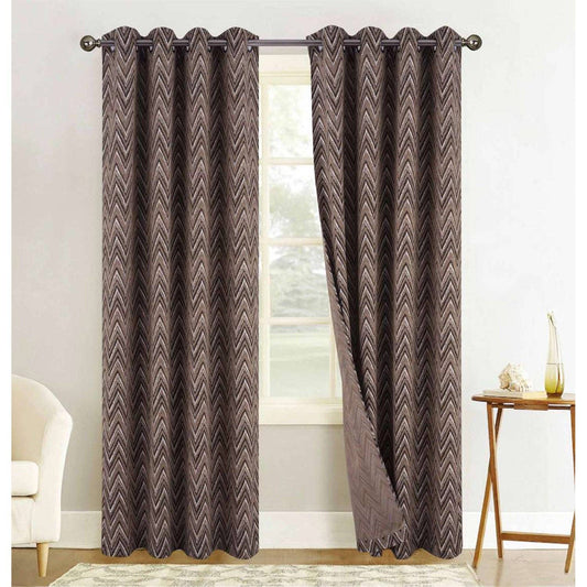 Chevron Jacquard Grommet Window Panel, 54x84 Inches