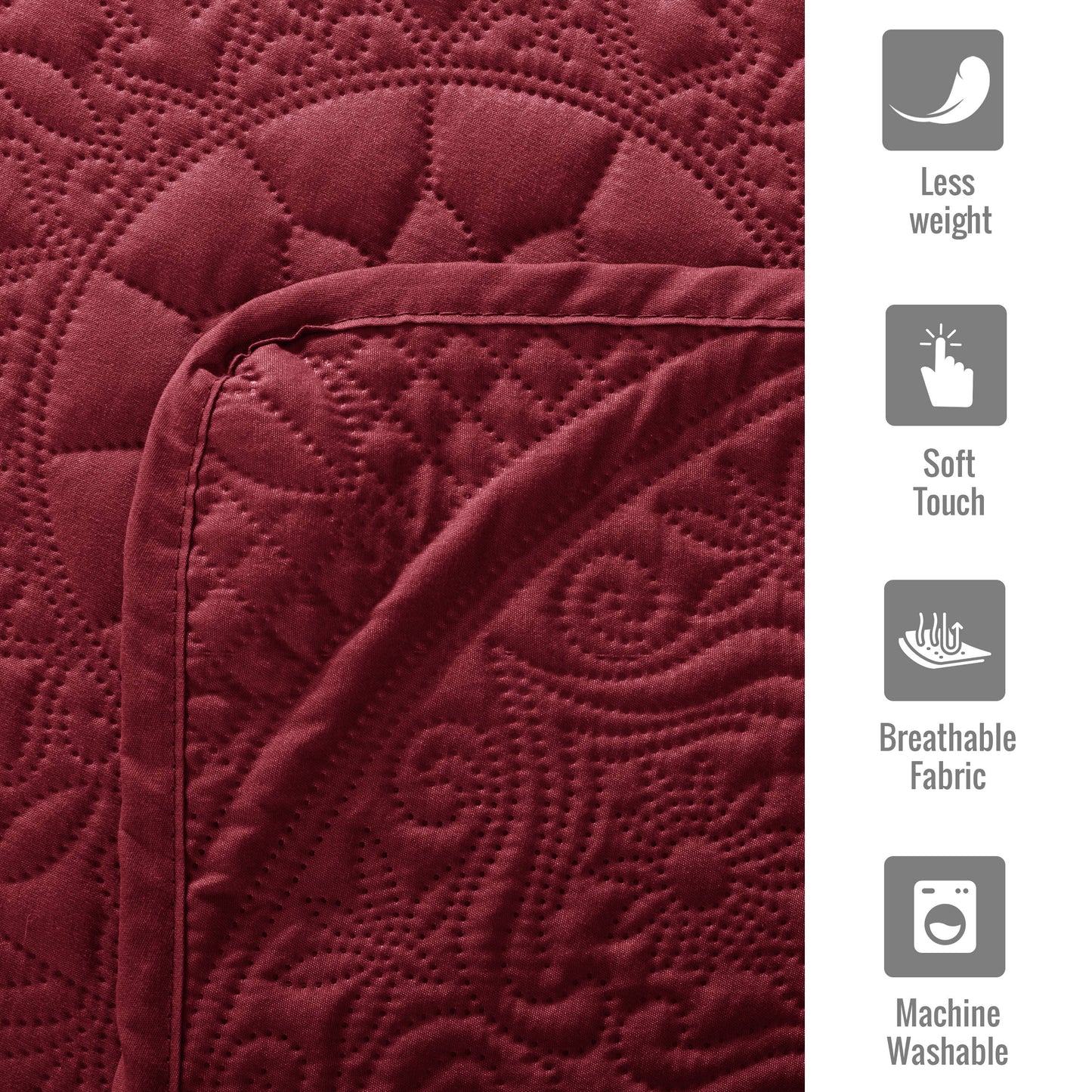 3 Piece Reversible Quilted Bedspread Coverlet Comforter Set