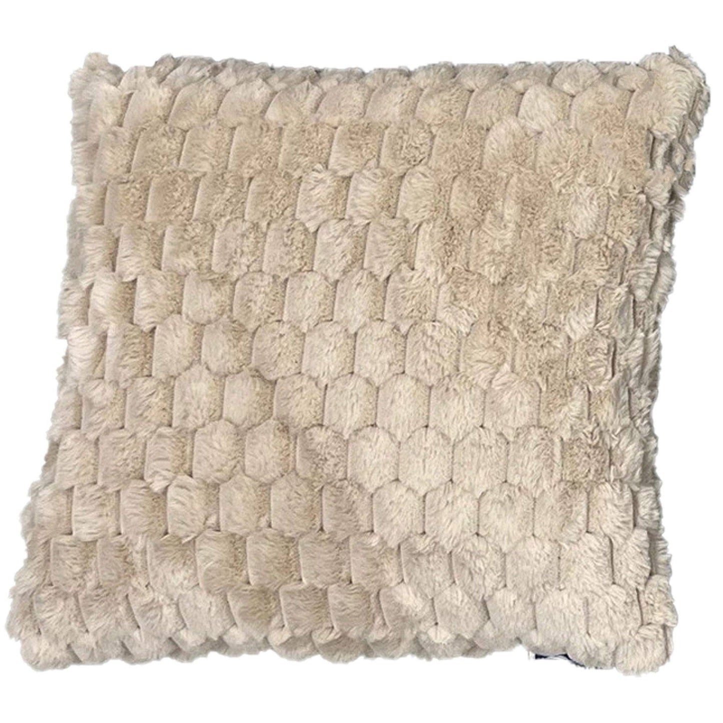 EClair Honeycomb Faux Fur Decorative Throw Pillow, 20x20 Inches