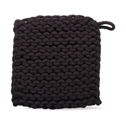 Crochet Trivet Black Cotton Everyday