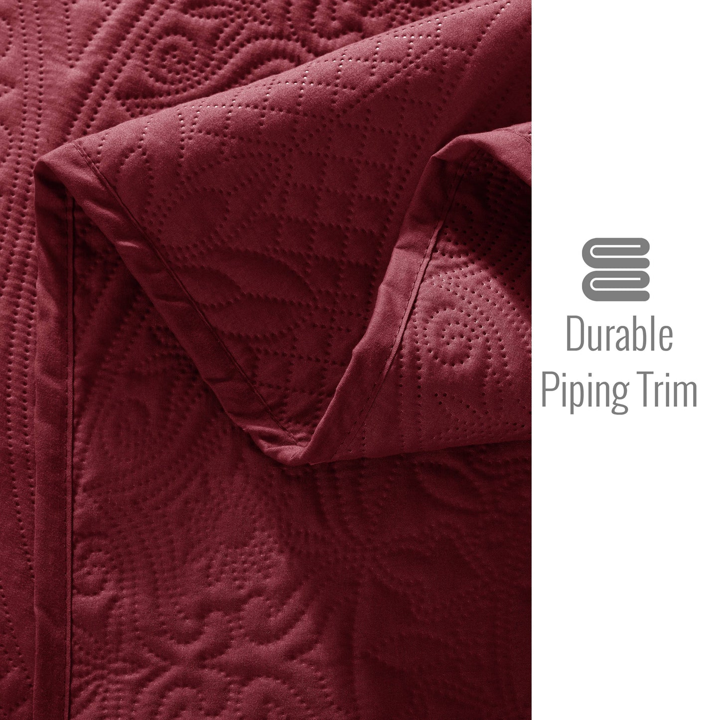 3 Piece Reversible Quilted Bedspread Coverlet Comforter Set