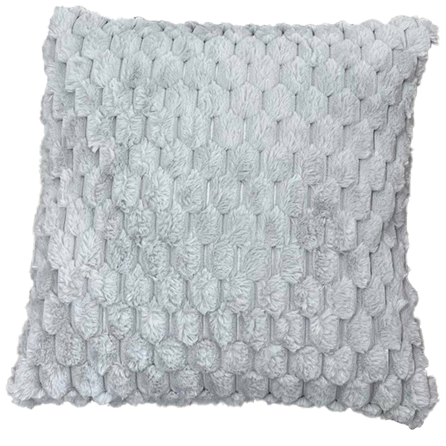 EClair Honeycomb Faux Fur Decorative Throw Pillow, 20x20 Inches