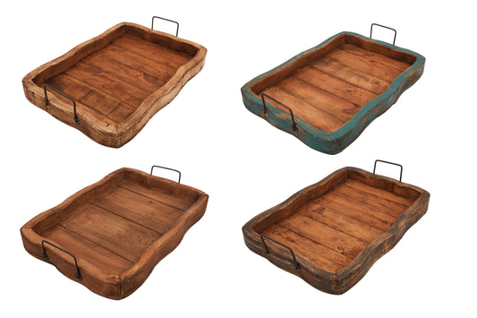 Glenrock Scalloped Farmhouse-Wood Tray-Rustic-13x20 inches