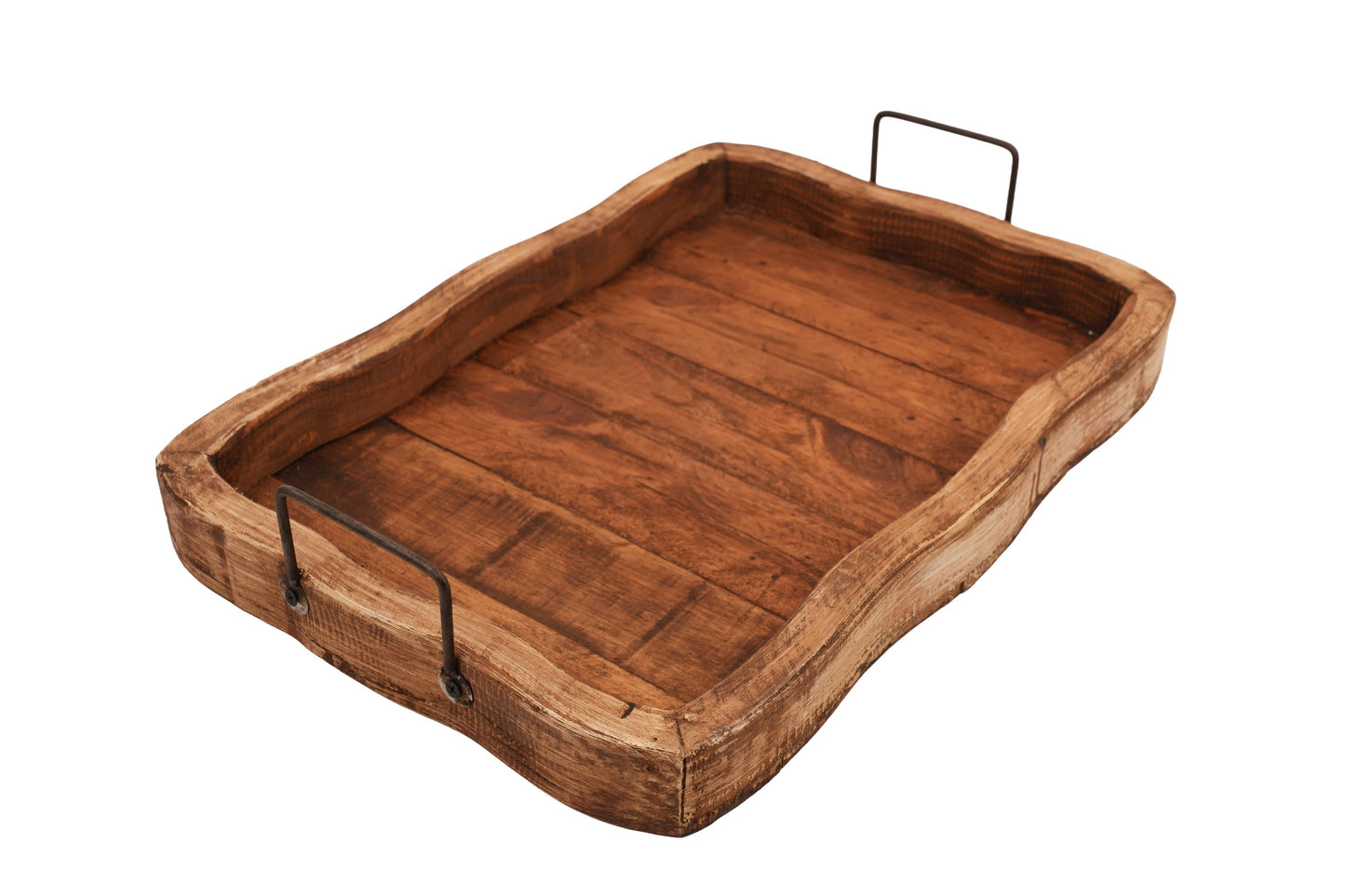 Glenrock Scalloped Farmhouse-Wood Tray-Rustic-13x20 inches